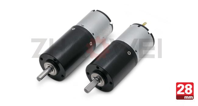 DC 24V 28mm Planetary Reduction geared electric motor , 96 / 1 Gear Ratio